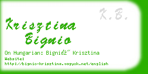 krisztina bignio business card